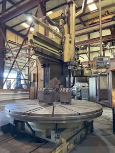 Toshiba #TSS-30/55B, CNC vertical boring mill, Fanuc 15T Control, 120" table, 216" swing, 105" under rail