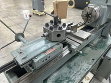 14" x 28" Logan, vari-speed engine lathe with turret, 6-jaw Buck chuck, 50-2000 RPM, 4-224 TPI