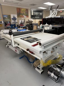 Alfa Neon #CWT, cutting table, 5' x 10', single phase vacuum pump, 2023