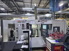 Kiwa #KMH300A-F008, CNC horizontal machining center, 120 automatic tool changer, 18.1" X, 18.1" Y, 13.7" Z