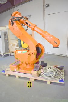 ABB #IRB-6600-125/3.2, Industrial Robot Arm, 125" reach, 6-axis, 2 robots & 2 controllers, 275 lb. payload