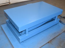 9000 lb. Globe #TX-P-18, Scissor Lift, 50" L x 30" width platform, 18" lift travel, 36" max. height, 3PH