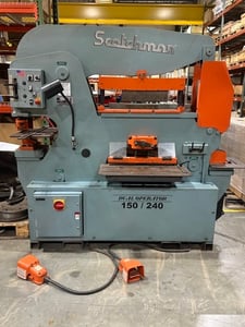 6" x 6" x 1/2" Scotchman #150/240, Ironworker, 12" throat, Dual Operator, 150 Ton, Tooling