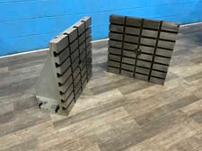 24" x 24" x 16" T-slotted angle plates, 2-1/4" face thickness (2 available)