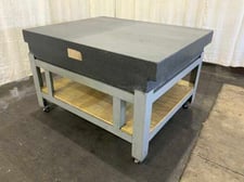 48" x 60" Starrett, granite surface plate with stand, grade A, charcoal color