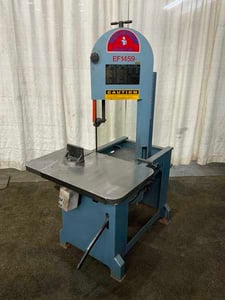 9" x 14-1/2" Roll-In #EF1459, vertical band saw, 30" x 18-1/2" table, 8-3/4" throat, 10' x 3/4" blade, 1995