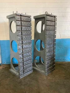 24" x 85" x 30" T-slotted angle plate, cast iron, 1 set