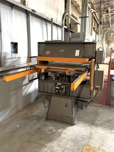 35 Ton, Herman Schwabe #DG, 30" x 34" die cutter, manual shuttle table for steel rule knife, 2 hand Control