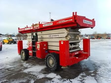 1200 lb. Mec #6092RT, rough terrain scissor lift, 66' work height, 60' platform height, 2021