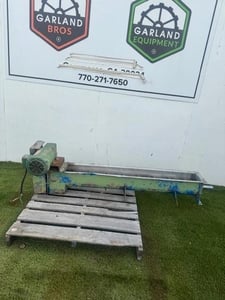 6" diameter x 5' long, Screw/Auger Conveyor, painted Stainless Steel, 7" trough width, 6" stick, TigeAR