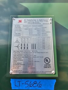 2000 KVA 13200 Delta Primary, 480Y/277 Secondary, IEN Hanchang, 7-Tap, 150kV BIL, DOE 2016, UL Listed, New