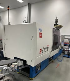 197 Ton, 8.9 oz., Netstal Elion #1750-530, electric horizontal plastic injection molder, 22.04" x 22.04" tie