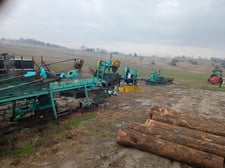 Helle #3-HB, Head Block Sawmill w/ Vertical Edger, 150 HP, 56" headsaw, 42" carriage, 60' track