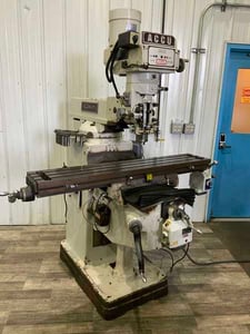 Accu #AC3KV, Ram Type Vertical Mill, 54" x 10" table, 38" X, 18" Y, 18" Z, 5" quill travel, 17-3/4" ram