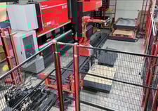 100 Ton, Amada #HG1003ARS, CNC Robotic Bending Cell, 10' overall, 106.3" between housing, 9.8" stroke, 17.7"