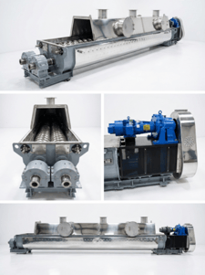 Image for 24" x 24' Denver Salsa #D24-24-6, dual holo-flite 2 screws indirect thermal screw dryer/processor, Stainless Steel turnkey system, refurbished