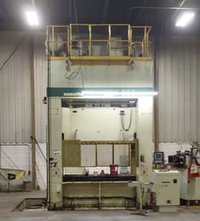 330 Ton, Komatsu #E2G300-3UMS, Straight side double crank press, 14.1" stroke, 98.4" x48" bed, 39.5" Shut