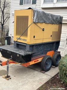 90 kW, Olympian #D90P1, Diesel Generator, trailer mount, Perkins Engine, 258 hours, 2005