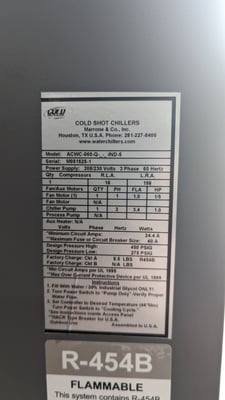 5 Ton, Cold Shot Chillers #ACWC-060-Q-_-_-IND-5, portbale air-cooled water chiller, indoor rated. 208-230 V.