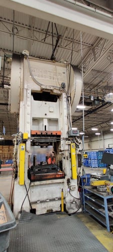 250 Ton, Minster #S1-250-36-42, SSSC press, 18" stroke, 10" adj., 36" x42" bed
