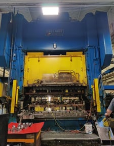 800 Ton, Eagle #SC2-800-108-54, straight side double crank press, 12" stroke, 36" Shut Height, 8" adj., 108'