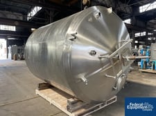3000 gallon Cherry Burrell, Jacketed Tank, Stainless Steel, 96" diameter x 108" straight side, dish top, flat