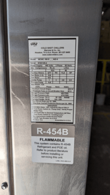 15 Ton, Cold Shot Chillers, portable water-cooled water chiller, indoor rated, 460 V., 3-phase, new