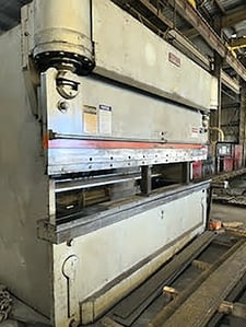 250 Ton, Pacific #J225-12H, hydraulic press brake, 12' overall, Back Gauge, 1989