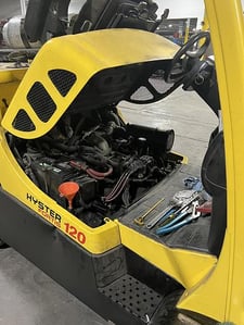 12000 lb, Hyster #S120FT, Forklift, LPG, 98 HP, 3 stage mast, 163" raised height, 2013