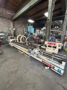 32"/44" x 200" Lehigh #32200B, Heavy-Duty Gap Engine Lathe, 5" Bore, 20 HP, 800 RPM, 22" swing over cross