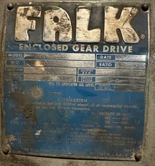 7.8 HP @ 1760 RPM, Falk #703-02B9, enclosed gear drive, 11 RPM out, 159.35:1 ratio