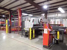 Amada #EMLK3610NT, CNC Laser Turret Punch Press, 33 ton, 4000 watt, ASR510M 6-station vacuum sheet loader