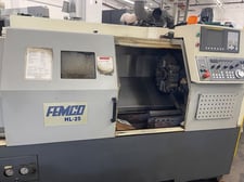 Femco #HL-25, CNC lathe, 17.7" swing, 8" chuck, 2" bar, 9.84" dia., 23.62" lgth, 20 HP, 4800 RPM, tailstock