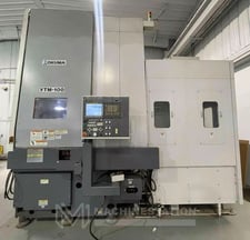 39.3" Okuma #VTM-100, CNC vertical turret lathe, 60 ATC, 4-jaw, #50, Fanuc 31i-MA, C-Axis, live tool, thru