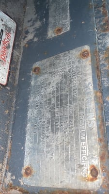 200 HP 1180 RPM Siemens, Frame 449T, TEFC, 1.15 service factor, 460 Volts