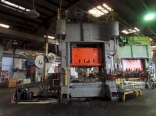 600 Ton, Minster Hevi-Stamper #E2-600-96-54, straight side double crank press, 16" stroke, 32" Shut Height