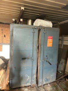 60" width x 72" H x 66" L Pollution Control Products #PTR1503955, double doors burn off oven, usable depth