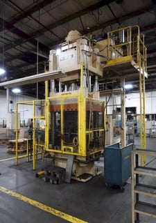 500 Ton, PH #4/C, hydraulic 4-post press, 24" stroke, 42" daylight, 60" x46" bed, 20" cylinder bore