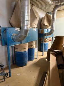 3500 cfm Belfab #LW2-7.5, modular dust collector, (2) drum for discharge, 10" inlet diameter