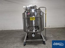 132 gallon Precision, Reactor, 316 Stainless Steel, 40/100 psi, 500L, 36" diameter x 30" straight side, dish