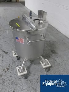 7.9 gallon Precision, Jacketed Tank, 316L Stainless Steel, 13.5" diameter x 15" straight side, open top, dish