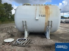 6,000 gallon Pfaudler, Glass lined Horizontal Chemstore Receiver, 15/87 psi, 108" diameter x 121" straight