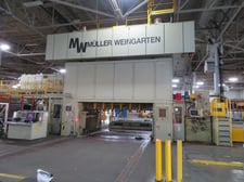 1500 Ton, Mueller Weingarten #SL4-1500-4000-2600, Progressive Press Line, 18" stroke, 47" Shut Height, 40