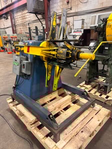 4000 lb. K.Vogel #418, Motorized Uncoiler, 18" max. width, 48" outside dimensions, 1.5 HP, 575 Volt, 3PH