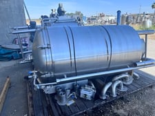 210 gallon DC Norris #DA-Cooler, Glycol-Jacketed Cooling Kettle, 42" diameter x 99" overall height, 20" legs