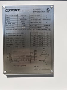 2550/3188 kVA 4160 Delta Primary, 480Y/277 Secondary, SUB, NEW(immediate shipment available)