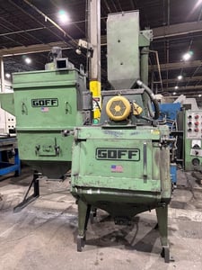 3 cu.ft. Goff #3BB, rubber belt tumble type shot blast machine, 12" blast wheel diameter, 7.5 HP