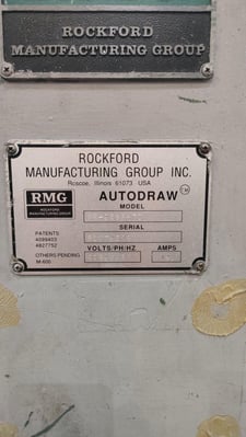 RMG #89-2585-70, In-Line Wire Drawer, 1/2" wire diameter, 36" capstan, 85 FPM, 25 HP, manual roller clamp
