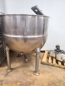 300 gallon Groen #INA/2-300, Jacketed Mix Kettle w/ Incline Scrape Agitation, Stainless Steel, 60 psi @