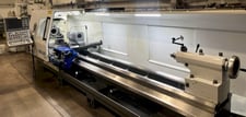 Weiler #E80X4500, flat bed CNC lathe, 34" swing, 20" SOCS, 31" chuck, 4-jaw, 6.5" bore, 177" centers, 48 HP